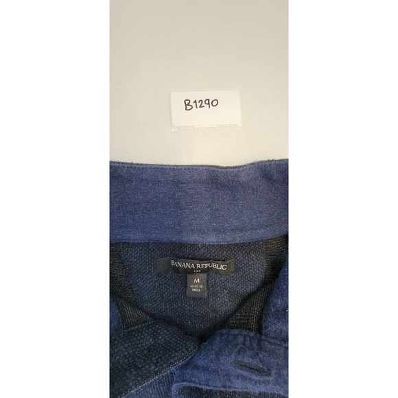Banana Republic Men's Navy Blue Quarter Snap Collar Sweater Size M - Picture 3 of 5